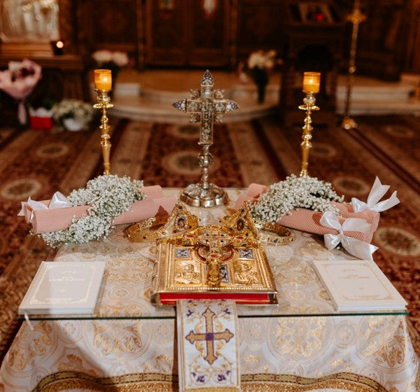 Set lumânări cununie "Simplitate Albă"