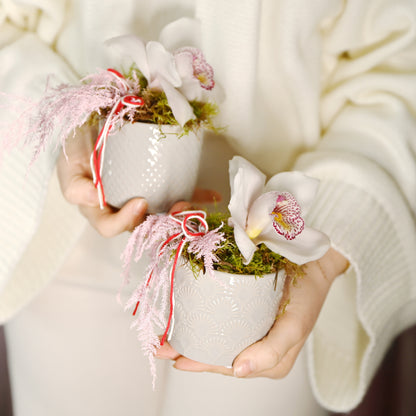 Aranjament „Gingășie în roșu și alb”