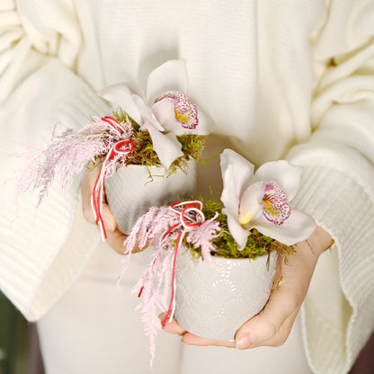 Aranjament „Gingășie în roșu și alb”