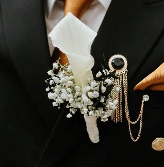 Cocardă mire "Distincție Albă"